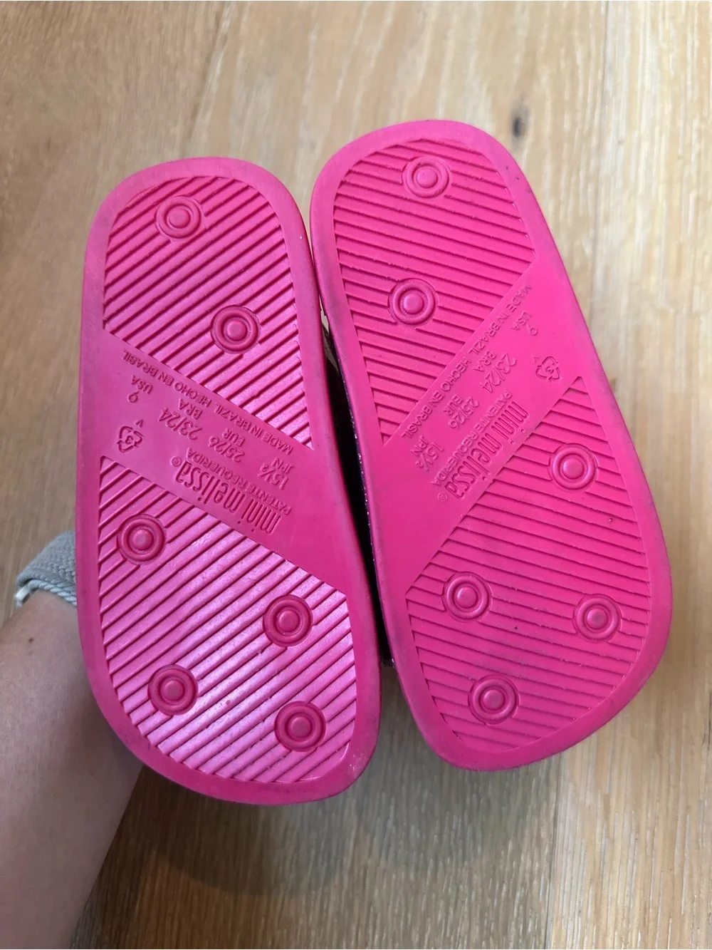 ✨ Mini Melissa Beach Slide Sandal | Kids | Pink Glitter | Jelly